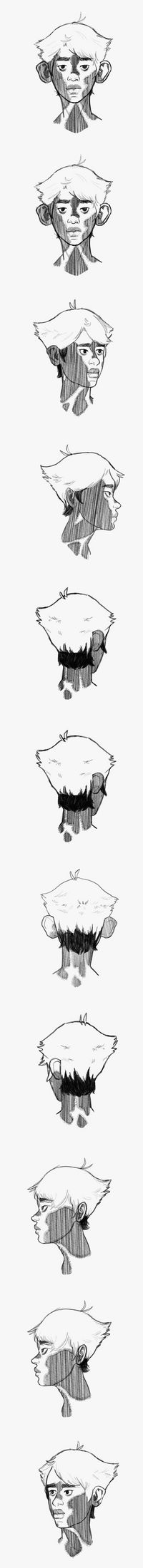 An animated turnaround of my character Marv.